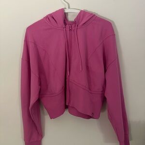 Pink Cropped Hoodie